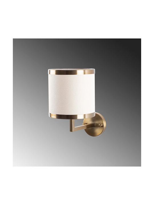 Opviq Wall Lamp with E27 Lamp Bulb Base Gold 18x28x18cm