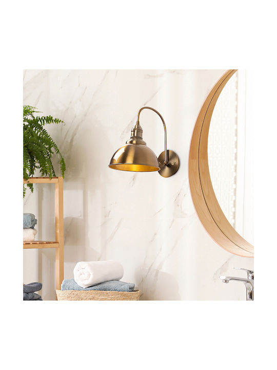 Opviq Lampă de Perete cu Bază de Bec E27 Auriu 27 cm