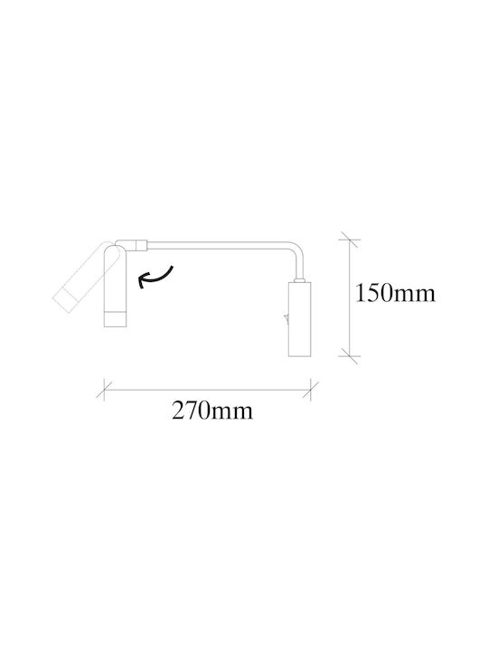 Opviq Wall Lamp with Integrated LED and Warm White Light Gold 10x27x15cm