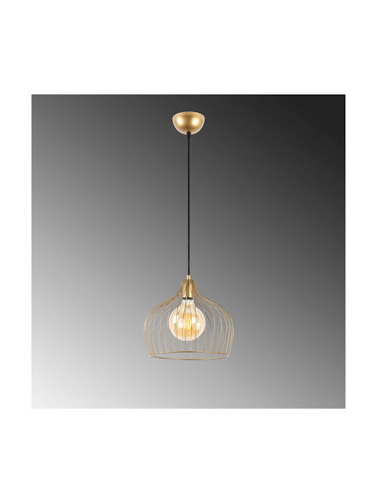 Opviq Gold Pendant Light Yellow with Socket E27 30x30x121cm