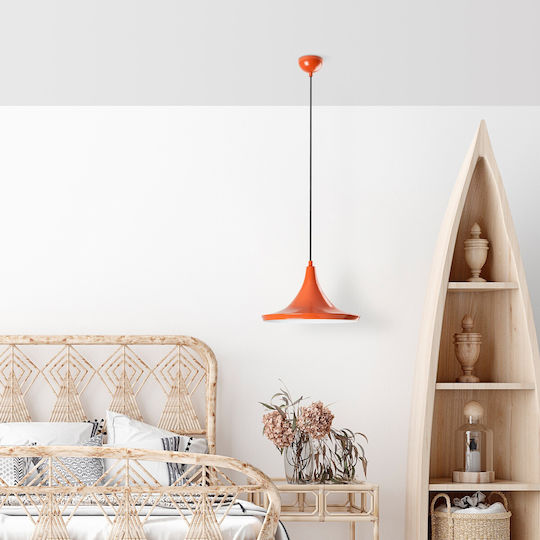 Opviq Orange Pendant Light Orange with Socket E27 30x30x117cm
