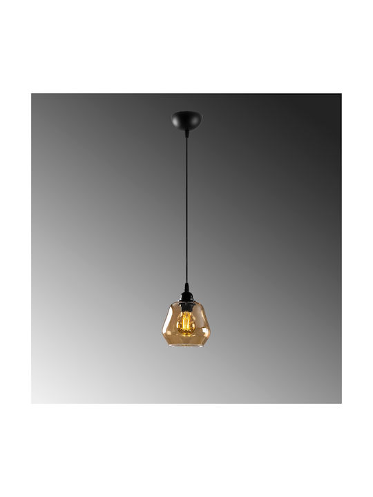 Opviq Gold Κρεμαστό Φωτιστικό Μαύρο με Ντουί E27 15x15x110εκ.
