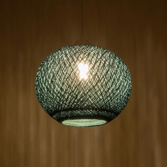GloboStar Solei Pendant Light Turquoise Boho with Rope for Socket E27 30x30x35cm