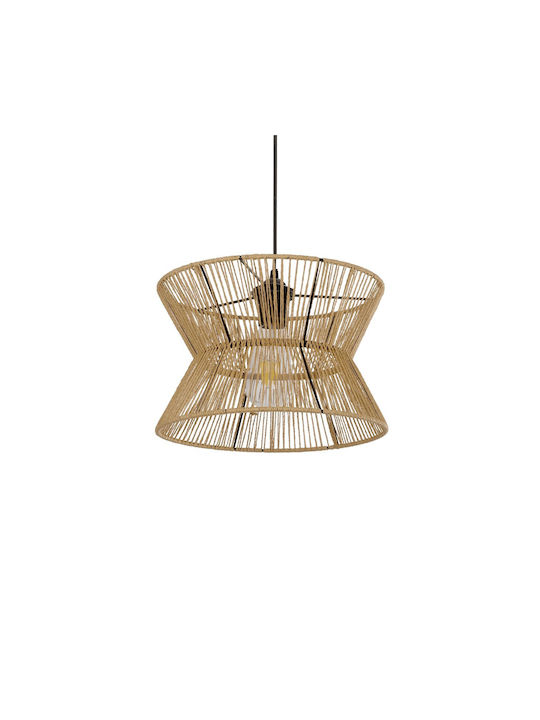 GloboStar Upcone Beige Boho Ceiling Light with Rope for E27 Socket 30x30x21cm