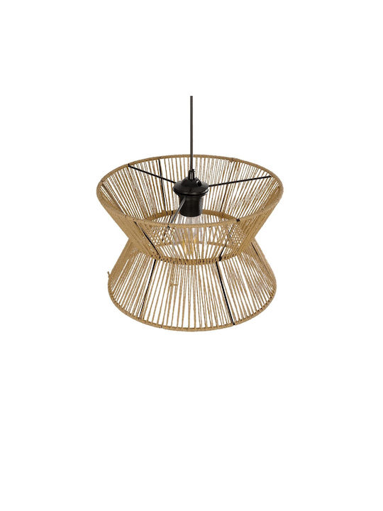 GloboStar Upcone Beige Boho Ceiling Light with Rope for E27 Socket 30x30x21cm