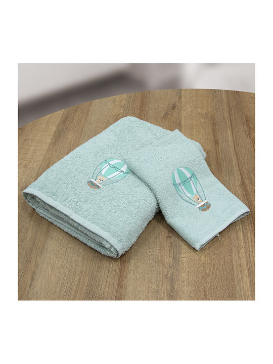 Lino Home Σετ Βρεφικές Πετσέτες 2τμχ Mint Βάρους 450gr/m²