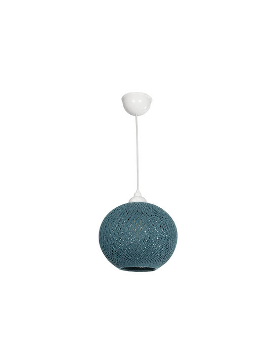 GloboStar Solei Pendant Light Turquoise Boho with Rope for Socket E27 20x20x25cm