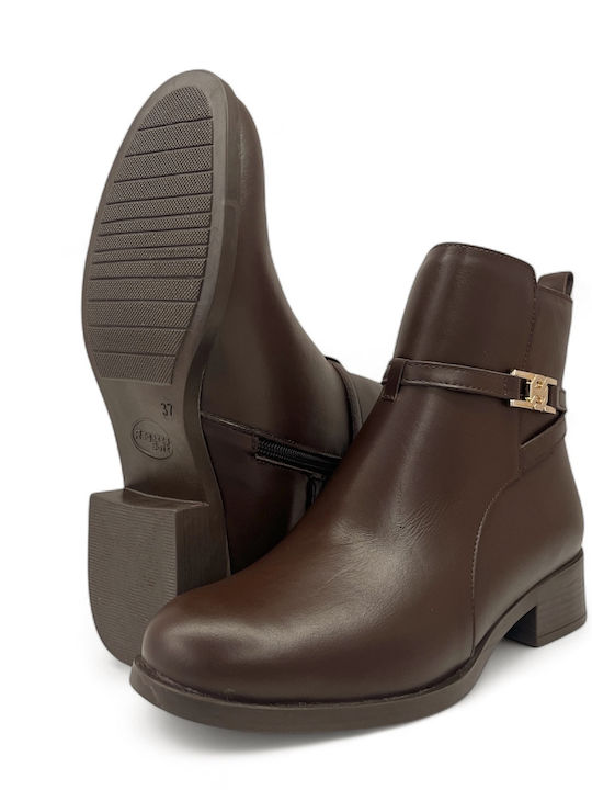 Leder Stiefeletten Damen Braun