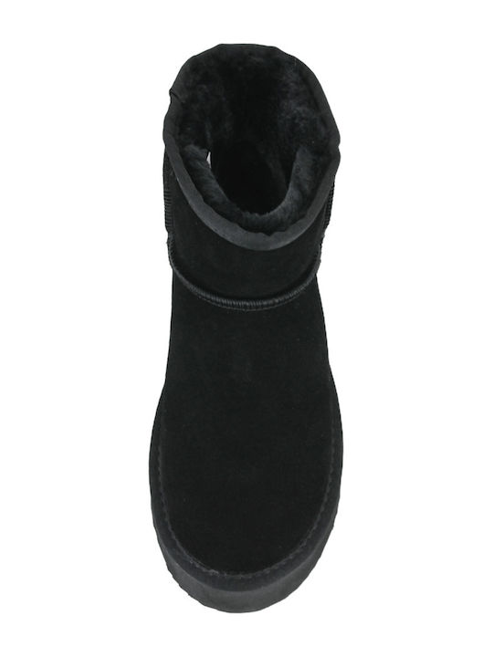 Thimmen Suede Women's Ankle Boots with Fur Black