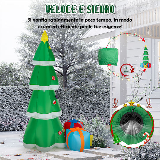 Bakaji Figurină de Crăciun Iluminată din Plastic, cu Înălțimea de 240 cm
