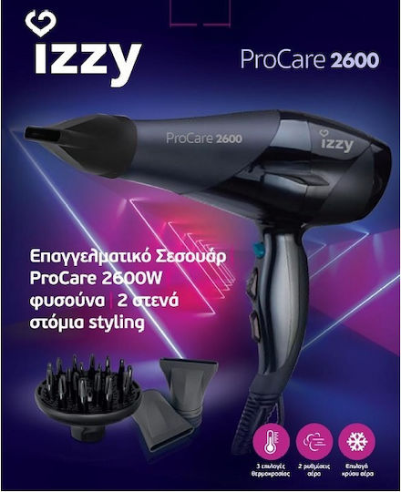 Izzy Professional Hair Dryer with Diffuser 2600W
