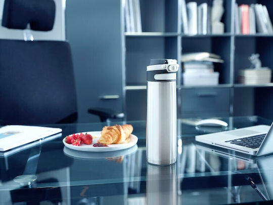 Leifheit Glas Thermosflasche Rostfreier Stahl 600ml Silber