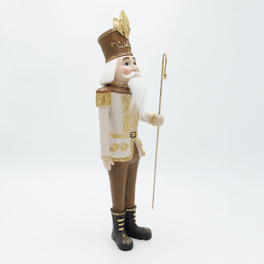 Eurolamp Weihnachts-Nussknacker Beige aus Polyresin Höhe 41.5cm.