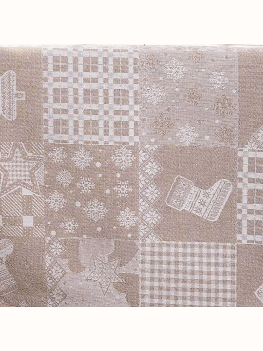 Teoran Christmas Decorative Pillow Square Beige 45x45cm