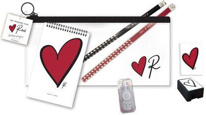 Grafi Kinder Schreibwarenset mit Bleistift, Spitzer, Radiergummi, Notizbuch und Etui
