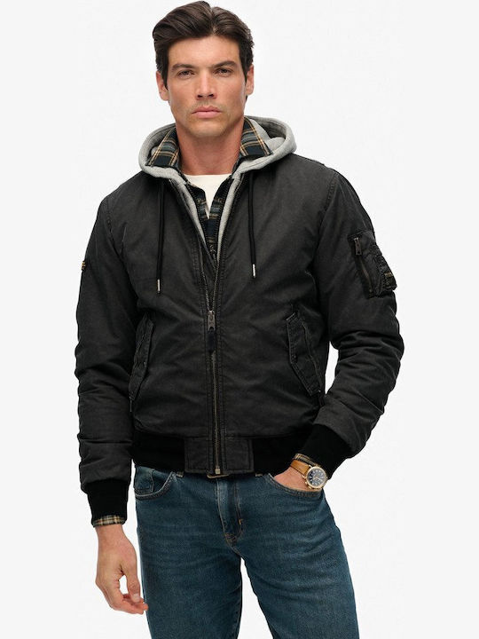 Jacket Bomber Washed Black