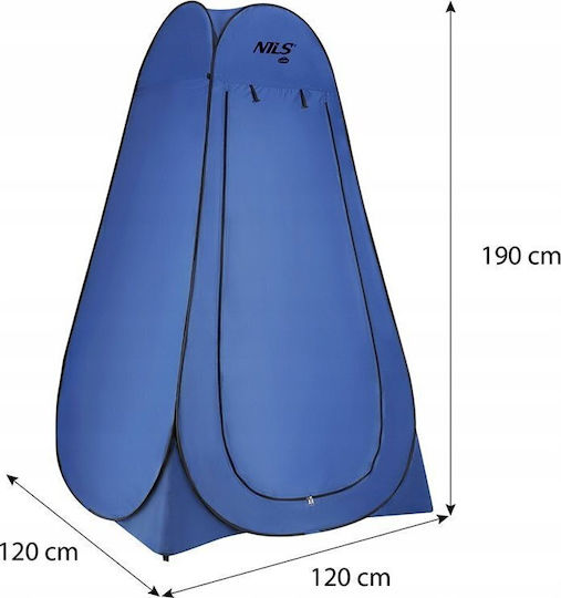 Nils Camping Tent Pop Up Toilet Blue 120x120x190cm