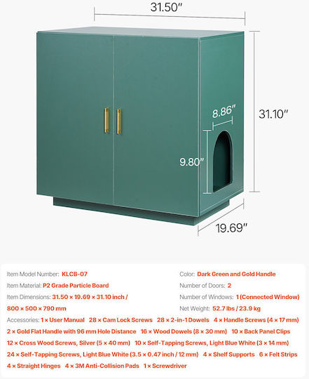 Vevor Cat Basin Green