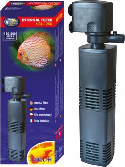 Aqua Nova Interior Filtru pentru Acvarii cu Capacitate până la 150lt, cu Volum 1200lt/h și Putere 25W