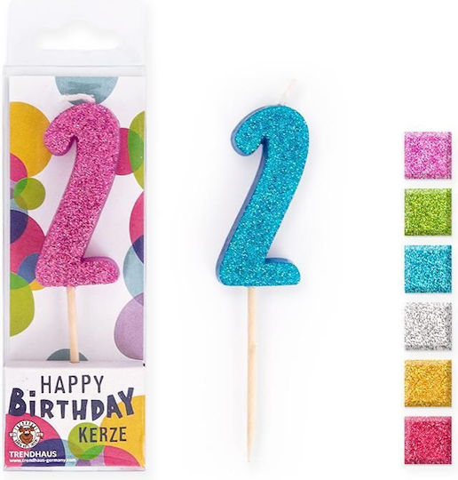 Κερί Trend Glitter Mini No 2 8,8cm 957689 Τυχαία Επιλογή Χρώματος