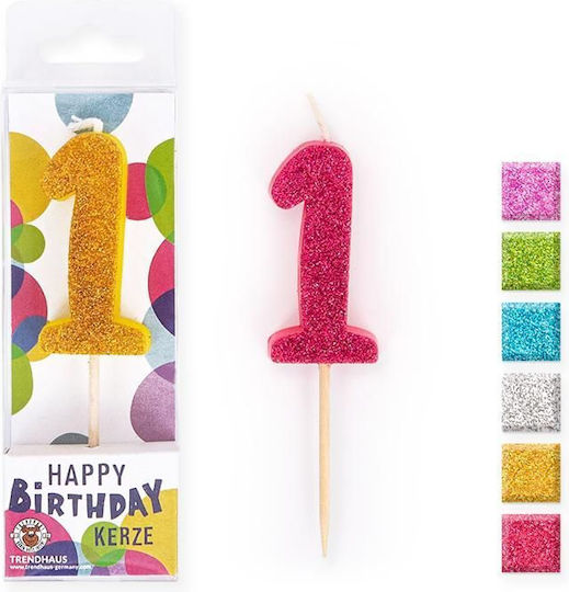 Candle Trend Glitter Mini No 1 8.8cm 957696 Random Color Selection