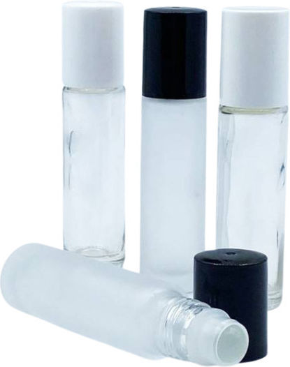 Roll On Glass Bottle 12 Ml Ball White Lid