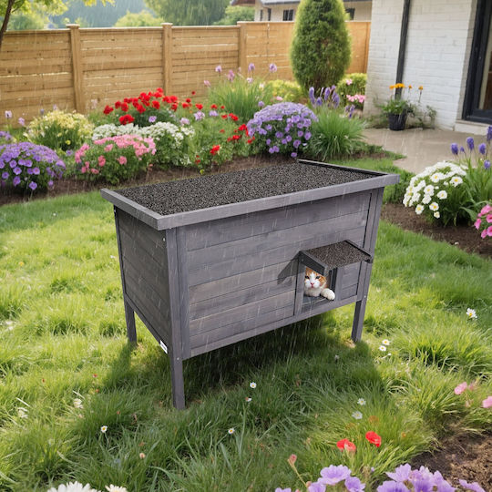 Vevor Dog House Wooden Outdoor Gray 87x53.5x69cm