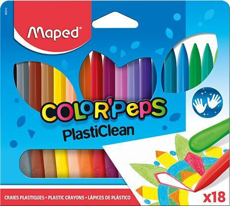 Maped Color'Peps PlastiClean Set von Buntstiften mit 18 Farben 862012