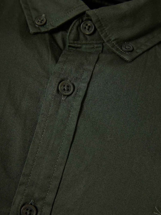 Long-sleeved Cotton Shirt Army Green