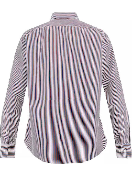 Langärmlig Baumwolle Hemd Opt White, Navy, Pop Red