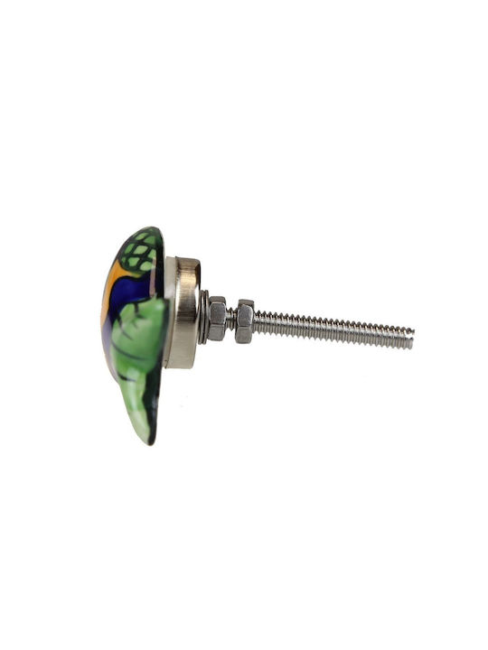 Keramik Knopf Fisch 5x3,5cm Wave Gelbe