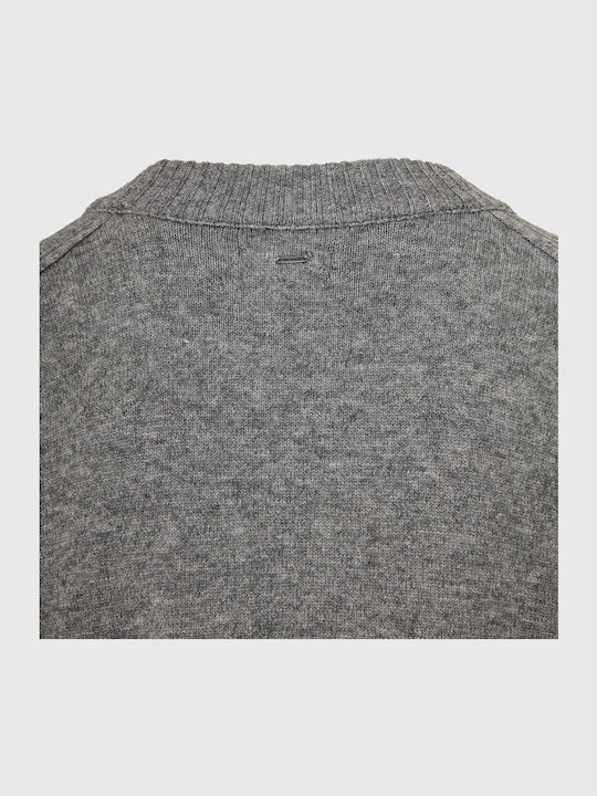 Mini Knitted Grey Dress FBL012-104-13-Grey-Mel