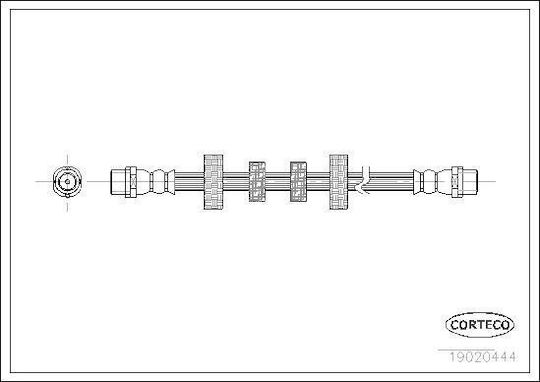 Furtun de frână Vw Transporter IV Bus 70xb 70xc 7db 7dw 7dk 2.5 1990-2003 Corteco 19020444