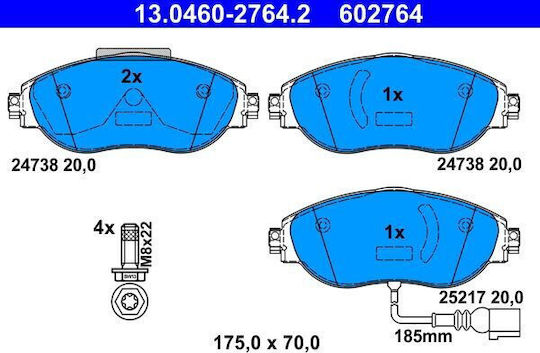 Brake Pads Audi A3 8v1 Ate 13046027642