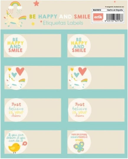 Grupo Erik Be Happy Ετικέτες Τετραδίων 8x2cm 16τμχ