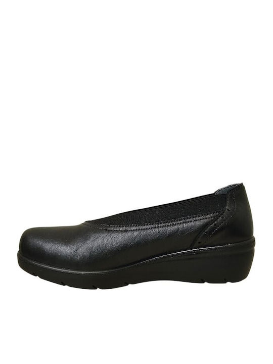 Leder Damen Mokassins in Schwarz Farbe