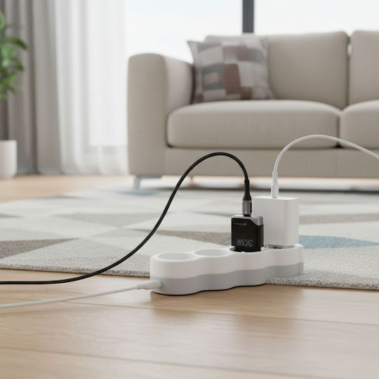 Forcell Φορτιστής Χωρίς Καλώδιο GaN με Θύρα USB-C 30W Power Delivery / Quick Charge 4.0 Μαύρος (F-Energy Ultra Slim)