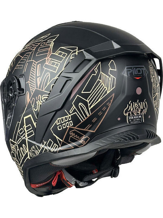 Pilot Corsair SV Black Matt Κράνος Μηχανής Full Face ECE 22.06 1550gr με Pinlock και Sunvisor