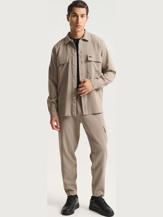 Ανδρικό Παντελόνι Cargo Regular Fit Μπεζ