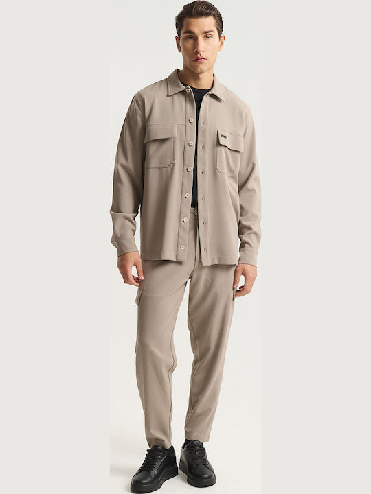 Ανδρικό Παντελόνι Cargo Regular Fit Μπεζ