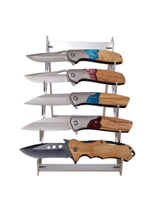 Dekoratives Messer Aus Edelstahl Holz Olive Design Harz Rote