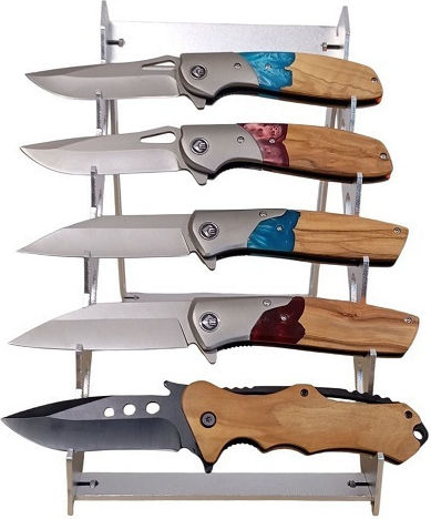 Stainless Steel Olive Wood Decorative Sword Red Resin Design