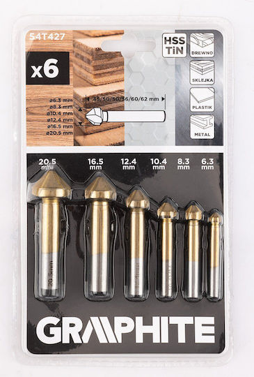 Zinnkegelhülsenbohrer 6,3-20,5 mm Set 6 Stück