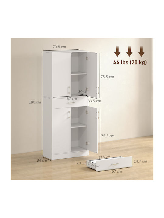 Bibliothek White 70.8x34x180cm