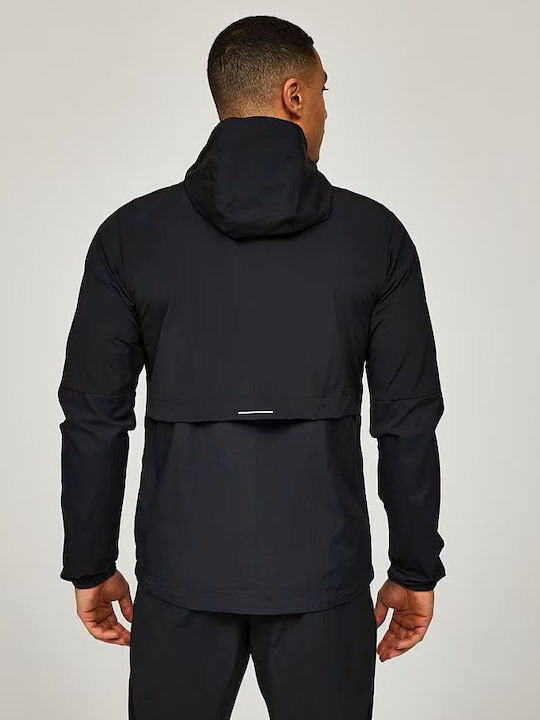 Men's Cardigan with Hood Black