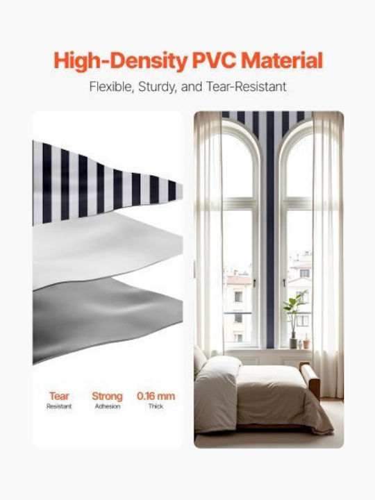 Vevor Self-Adhesive Wallpaper Black White Geometric Waterproof 45cm X 15m Bzccbzjkd404u7o07001v0