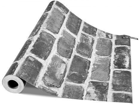 Vevor Αυτοκόλλητη Ταπετσαρία 45cm X 10m Γκρι Τουβλάκι Αδιάβροχη Υπνοδωμάτιο Bzccbzjkd40453kqp001v0