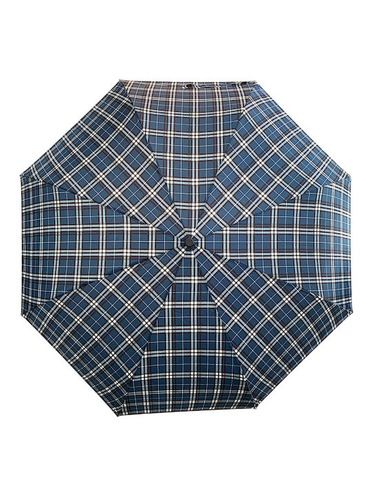 Blue Drop Rezistent la vânt Automat Umbrelă de ploaie Compact Albastru