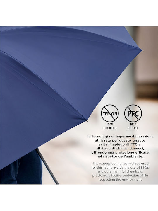 Perletti Windproof Automatic Umbrella Compact Blue