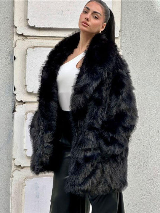 Frauen Pelz Black